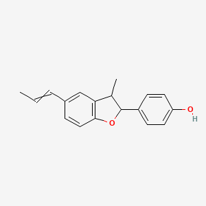 4-(3-Methyl-5-prop-1-enyl-2,3-dihydro-1-benzofuran-2-yl)phenol