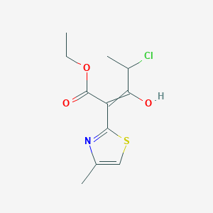 Ethyl 4-chloro-3-hydroxy-2-(4-methyl-1,3-thiazol-2-yl)pent-2-enoate