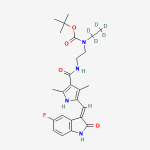 tert-butyl N-[2-[[5-[(E)-(5-fluoro-2-oxo-1H-indol-3-ylidene)methyl]-2,4-dimethyl-1H-pyrrole-3-carbonyl]amino]ethyl]-N-(1,1,2,2,2-pentadeuterioethyl)carbamate