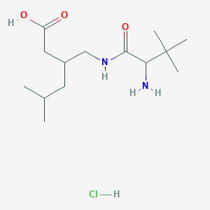 3-[(2-Amino-3,3-dimethylbutanamido)methyl]-5-methylhexanoic acid hydrochloride