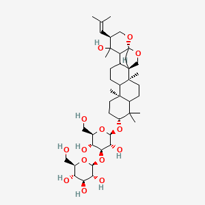 (2S,3R,4S,5S,6R)-2-[(2R,3R,4S,5R,6R)-3,5-dihydroxy-2-(hydroxymethyl)-6-[[(1R,2S,7R,10S,17S,20S)-16-hydroxy-2,6,6,10,16-pentamethyl-17-(2-methylprop-1-enyl)-19,21-dioxahexacyclo[18.2.1.01,14.02,11.05,10.015,20]tricosan-7-yl]oxy]oxan-4-yl]oxy-6-(hydroxymethyl)oxane-3,4,5-triol