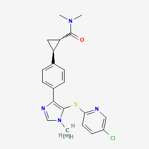 (1S,2S)-2-(4-(5-((5-Chloropyridin-2-yl)thio)-1-(11C)methyl-1H-imidazol-4-yl)phenyl)-N,N-dimethylcyclopropanecarboxamide