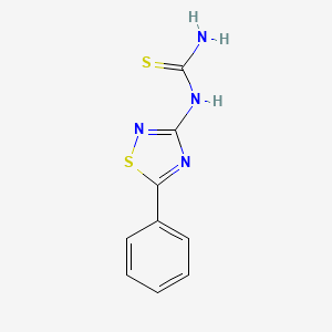 molecular formula C9H8N4S2 B1243194 Thiourea, (5-phenyl-1,2,4-thiadiazol-3-yl)- CAS No. 97149-60-5