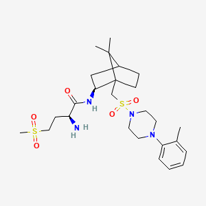 (2S)-2-amino-N-[(3S)-7,7-dimethyl-4-[[4-(2-methylphenyl)-1-piperazinyl]sulfonylmethyl]-3-bicyclo[2.2.1]heptanyl]-4-methylsulfonylbutanamide