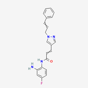 (E)-N-(2-amino-4-fluorophenyl)-3-[1-[(E)-3-phenylprop-2-enyl]pyrazol-4-yl]prop-2-enamide