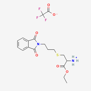 3-{[3-(1,3-dioxo-1,3-dihydro-2H-isoindol-2-yl)propyl]sulfanyl}-1-ethoxy-1-oxo-2-propanaminium 2,2,2-trifluoroacetate