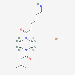 6-amino-1-[2,2,3,3,5,5,6,6-octadeuterio-4-(3-methylbutanoyl)piperazin-1-yl]hexan-1-one;hydrobromide