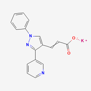 Potassium 3-[1-phenyl-3-(pyridin-3-yl)pyrazol-4-yl]prop-2-enoate