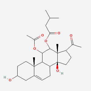 14beta-Pregn-5-en-20-one, 3beta,11alpha,12beta,14-tetrahydroxy-, 11-acetate 12-isovalerate