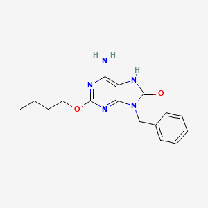 molecular formula C16H19N5O2 B1243228 6-amino-9-benzyl-2-butoxy-7H-purin-8(9H)-one CAS No. 226906-84-9