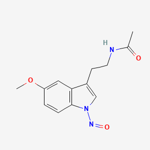 molecular formula C13H15N3O3 B1243229 Acetamide, N-[2-(5-methoxy-1-nitroso-1H-indol-3-yl)ethyl]- CAS No. 278783-22-5