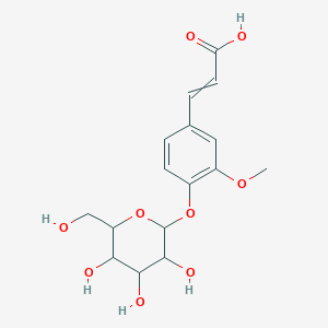 3-(3-Methoxy-4-{[3,4,5-trihydroxy-6-(hydroxymethyl)oxan-2-yl]oxy}phenyl)prop-2-enoic acid