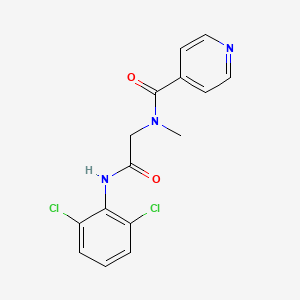 molecular formula C15H13Cl2N3O2 B1243257 N-[2-(2,6-dichloroanilino)-2-oxoethyl]-N-methyl-4-pyridinecarboxamide 