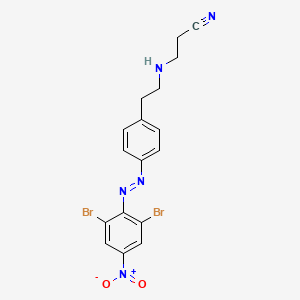 3-[(2-{4-[2-(2,6-Dibromo-4-nitrophenyl)diazen-1-yl]phenyl}ethyl)amino]propanenitrile