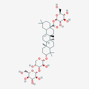 [(2R,3S,4R,5R,6S)-3,4,5-Trihydroxy-6-(hydroxymethyl)oxan-2-yl] (4aR,6aR,6bS,10R,12aS)-10-[(2R,3S,4R,5R)-3,5-dihydroxy-4-[(2R,3S,4R,5R,6S)-3,4,5-trihydroxy-6-(hydroxymethyl)oxan-2-yl]oxyoxan-2-yl]oxy-2,2,6a,6b,9,9,12a-heptamethyl-1,3,4,5,6,6a,7,8,8a,10,11,12,13,14b-tetradecahydropicene-4a-carboxylate