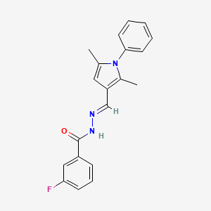 molecular formula C20H18FN3O B1243264 N'-[(1E)-(2,5-二甲基-1-苯基-1H-吡咯-3-基)亚甲基]-3-氟苯甲酰肼 