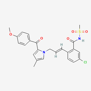 5-chloro-2-(3-(2-(4-methoxybenzoyl)-4-methyl-1H-pyrrol-1-yl)prop-1-enyl)-N-(methylsulfonyl)benzamide