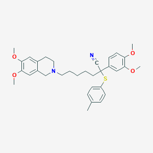 alpha-(3,4-Dimethoxyphenyl)-3,4-dihydro-6,7-dimethoxy-alpha-[(4-methylphenyl)thio]-2(1H)-isoquinolineheptanenitrile