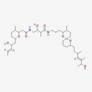 molecular formula C40H70N2O8 B1243281 3-hydroxy-N-[3-[8-[(E)-6-hydroxy-3,5-dimethylhept-4-enyl]-3-methyl-1,7-dioxaspiro[5.5]undecan-2-yl]propyl]-4-[[2-[6-[(E)-2-hydroxypent-3-enyl]-3-methyloxan-2-yl]acetyl]amino]-2-methylbutanamide 