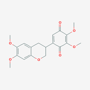 molecular formula C19H20O7 B1243285 6,7,3',4'-四甲氧基-2',5'-异黄烷酮 