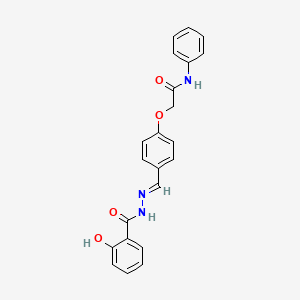 molecular formula C22H19N3O4 B1243292 2-(4-((2-Hydroxy-benzoyl)-hydrazonomethyl)-phenoxy)-N-phenyl-acetamide 