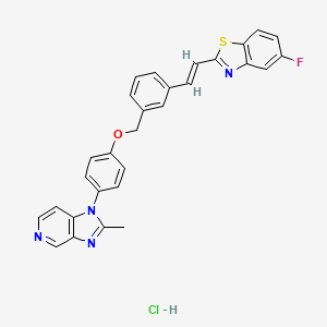 molecular formula C29H22ClFN4OS B12432943 5-fluoro-2-[(E)-2-[3-[[4-(2-methylimidazo[4,5-c]pyridin-1-yl)phenoxy]methyl]phenyl]ethenyl]-1,3-benzothiazole;hydrochloride 