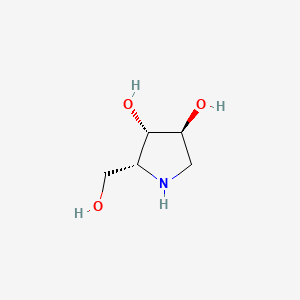 molecular formula C5H11NO3 B1243304 (2r,3s,4s)-2-(Hydroxymethyl)pyrrolidine-3,4-diol 