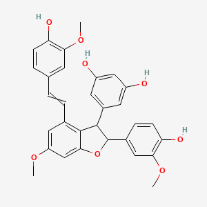 5-[2-(4-hydroxy-3-methoxyphenyl)-4-[(1E)-2-(4-hydroxy-3-methoxyphenyl)ethenyl]-6-methoxy-2,3-dihydro-1-benzofuran-3-yl]benzene-1,3-diol