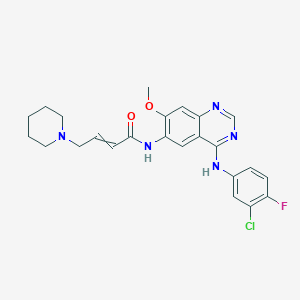 N-[4-(3-chloro-4-fluoroanilino)-7-methoxy-6-quinazolinyl]-4-(1-piperidinyl)-2-butenamide