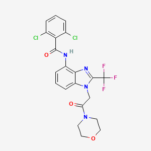 molecular formula C21H17Cl2F3N4O3 B1243326 Unii-tmu55hjt4G 