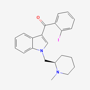 molecular formula C22H23IN2O B1243331 2-碘苯基-(1-(1-甲基哌啶-2-基甲基)-1H-吲哚-3-基)甲苯酮 CAS No. 444912-55-4