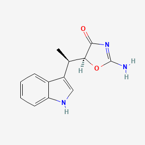 molecular formula C13H13N3O2 B1243337 (5S)-2-amino-5-[(1R)-1-(1H-indol-3-yl)ethyl]-1,3-oxazol-4(5H)-one 