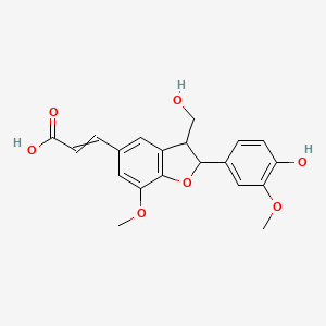 3-[2-(4-Hydroxy-3-methoxyphenyl)-3-(hydroxymethyl)-7-methoxy-2,3-dihydro-1-benzofuran-5-yl]prop-2-enoic acid