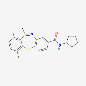 N-Cyclopentyl-10,12,15-trimethyl-2-thia-9-azatricyclo[9.4.0.0,3,8]pentadeca-1(15),3,5,7,9,11,13-heptaene-6-carboxamide