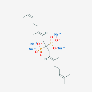 tetrasodium;dioxido-oxo-[(6E,11E)-2,6,12,16-tetramethyl-9-phosphonatoheptadeca-2,6,11,15-tetraen-9-yl]-lambda5-phosphane