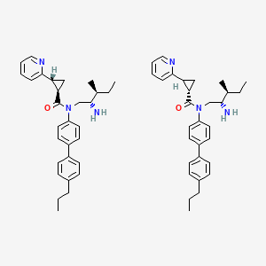 (1R,2R)-N-[(2S,3S)-2-amino-3-methylpentyl]-N-[4-(4-propylphenyl)phenyl]-2-pyridin-2-ylcyclopropane-1-carboxamide;(1S,2S)-N-[(2S,3S)-2-amino-3-methylpentyl]-N-[4-(4-propylphenyl)phenyl]-2-pyridin-2-ylcyclopropane-1-carboxamide