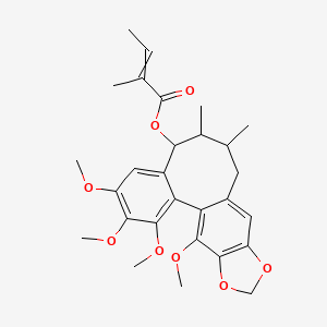 molecular formula C28H34O8 B12433478 (3,4,5,19-Tetramethoxy-9,10-dimethyl-15,17-dioxatetracyclo[10.7.0.02,7.014,18]nonadeca-1(19),2,4,6,12,14(18)-hexaen-8-yl) 2-methylbut-2-enoate 