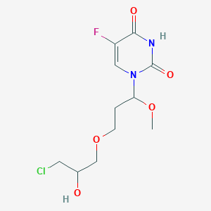 molecular formula C11H16ClFN2O5 B1243357 1-[3-(3-Chloro-2-hydroxypropoxy)-1-methoxypropyl]-5-fluoropyrimidine-2,4-dione 