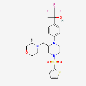 molecular formula C23H30F3N3O4S2 B12433589 (2r)-1,1,1-Trifluoro-2-{4-[(2s)-2-{[(3s)-3-Methylmorpholin-4-Yl]methyl}-4-(Thiophen-2-Ylsulfonyl)piperazin-1-Yl]phenyl}propan-2-Ol 