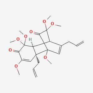 (2S,7S)-3,3,5,8,10,10-hexamethoxy-7,11-bis(prop-2-enyl)tricyclo[6.2.2.02,7]dodeca-5,11-diene-4,9-dione