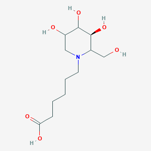 molecular formula C12H23NO6 B12433623 6-[(3S)-3,4,5-trihydroxy-2-(hydroxymethyl)piperidin-1-yl]hexanoic acid 