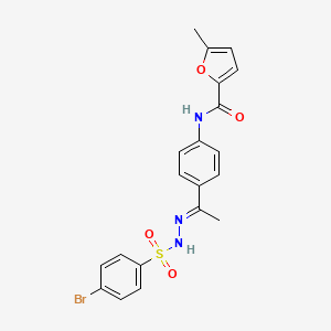 molecular formula C20H18BrN3O4S B1243374 N-[4-[(E)-N-[(4-bromophenyl)sulfonylamino]-C-methylcarbonimidoyl]phenyl]-5-methylfuran-2-carboxamide 