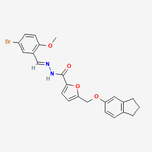 molecular formula C23H21BrN2O4 B1243375 N'-(5-bromo-2-methoxybenzylidene)-5-[(2,3-dihydro-1H-inden-5-yloxy)methyl]-2-furohydrazide 