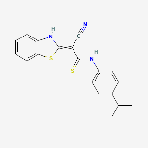 2-Benzothiazol-2-yl-3-(4-isopropyl-phenylamino)-3-mercapto-acrylonitrile