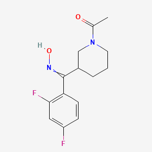 1-{3-[(2,4-Difluorophenyl)(hydroxyimino)methyl]piperidin-1-yl}ethanone