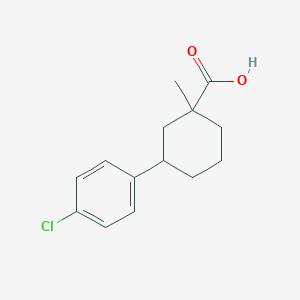 molecular formula C14H17ClO2 B12433873 Cyclohexanecarboxylic acid, 3-(4-chlorophenyl)-1-methyl- CAS No. 61405-14-9