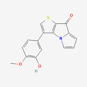 molecular formula C16H11NO3S B1243392 3-(3-Hydroxy-4-methoxyphenyl)-8h-thieno[2,3-b]pyrrolizin-8-one 