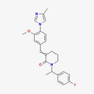 1-[1-(4-Fluorophenyl)ethyl]-3-{[3-methoxy-4-(4-methylimidazol-1-YL)phenyl]methylidene}piperidin-2-one