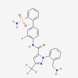 molecular formula C24H19F4N5O3S B1243394 1-[2-(aminomethyl)phenyl]-N-(3-fluoro-2'-sulfamoylbiphenyl-4-yl)-3-(trifluoromethyl)-1H-pyrazole-5-carboxamide 