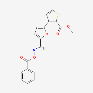 molecular formula C18H13NO5S B12433943 Methyl 3-(5-{[(benzoyloxy)imino]methyl}furan-2-yl)thiophene-2-carboxylate 